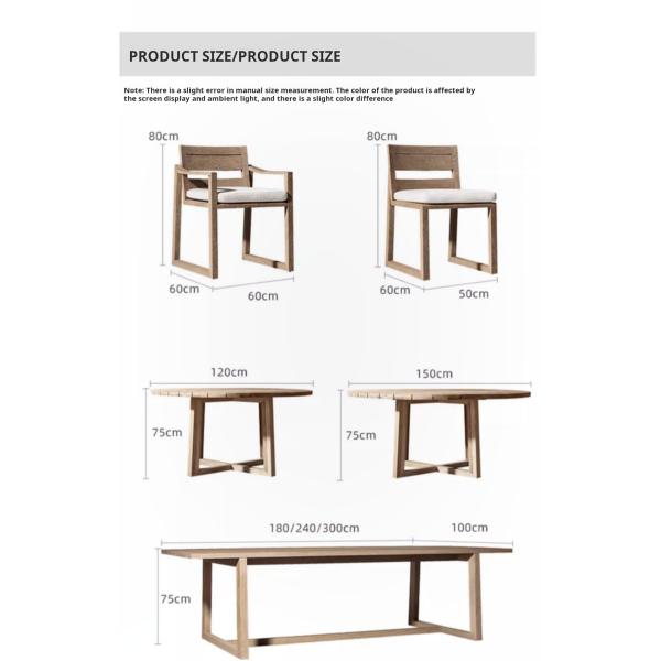 OEM Nordic Simple Outdoor Teak Wood Dining Table And Chairs