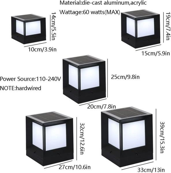 Waterproof Modern Outdoor Pillar Lights Black / Grey Garden Pillar Light