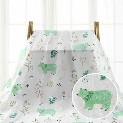 Thin Muslin Swaddle Blankets 100 Percent Cotton Plain / Seersucker 98x74 Mesh