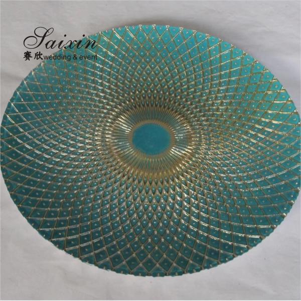 Роскошный зеленый свадебный зарядный пластинка свадебный стол декорация зеленый