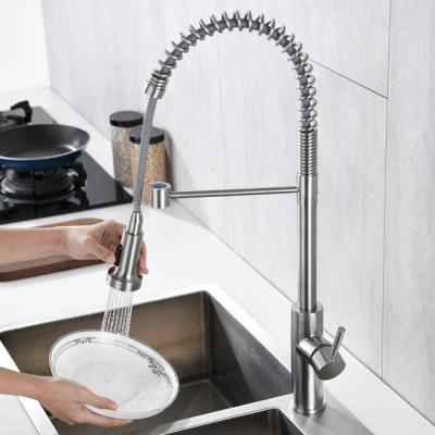 Torneira de misturador da cozinha do torneira da cozinha da bobina da mola IPX5 com pulverizador telescópico