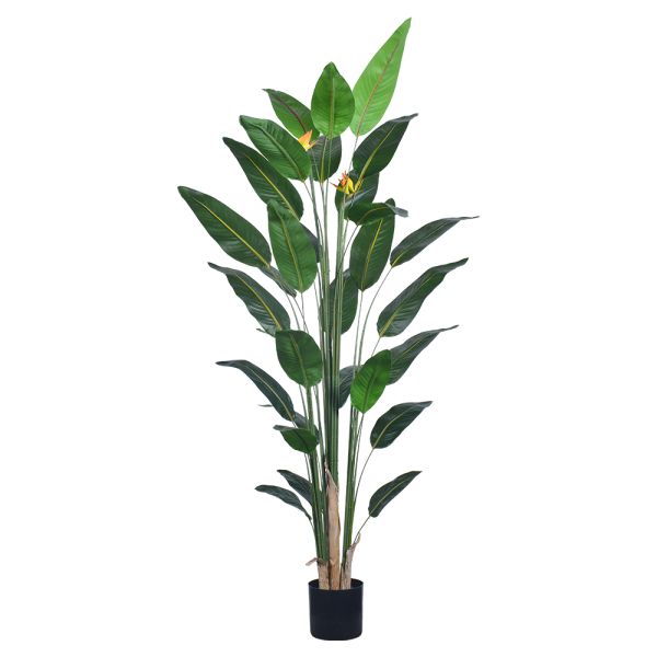 Haihong Factory Wholesale Plastic Decorative Plants 4ft 6ft Bird of Paradise Artificial Plant for  Cafe Shop Decoration