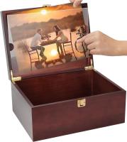 Decorative Storage Box With a Hinge Lids For Picture Letter Time Capsule - Elegant Christmas Wedding Memory Box