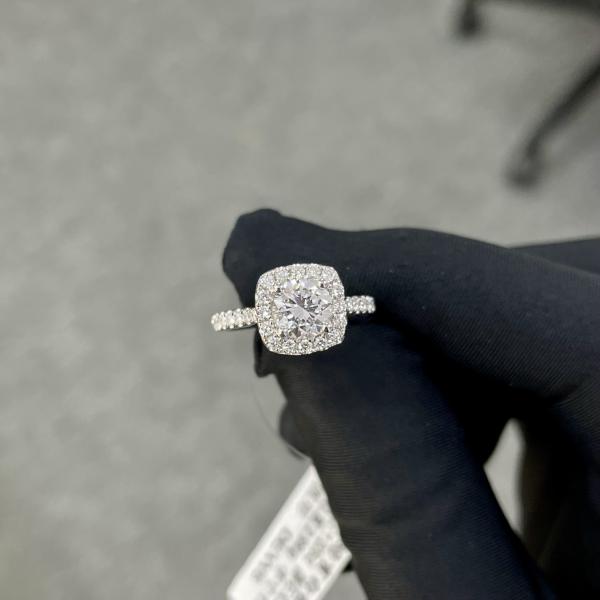 1.008ct Круглый D/E VVS CVD Белый бриллиантовый кольцо Лабораторные выращенные бриллиантовые кольца с сертификацией IGI