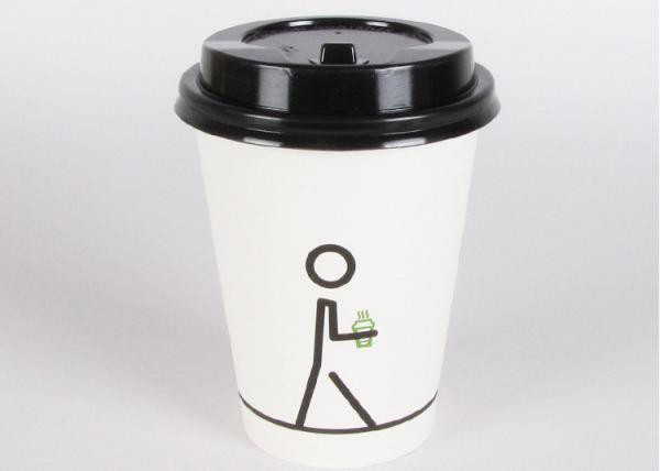 Brand Printed Paper Drinking Cup , Throw Away Coffee Cups Food Grade