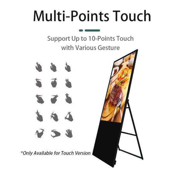 Portable Battery Powered Digital Poster 55 Inch LCD Advertising Screen Wireless Smart Signage for Event Promotion
