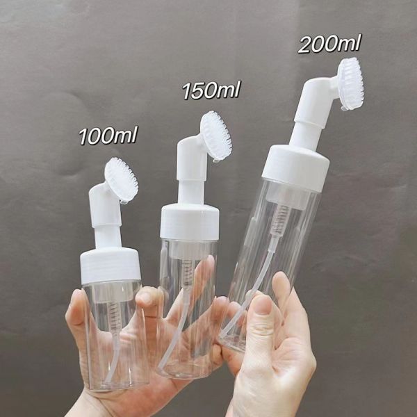 42/410 43/410 Customized Plastic Foaming Pump With Silicone Brush for Facial Skin Clean