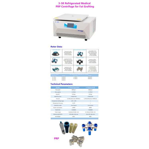 4000rpm PRP Centrifuge Machine Portable Medical Centrifuge Machine For Blood And PRP Laboratory Use