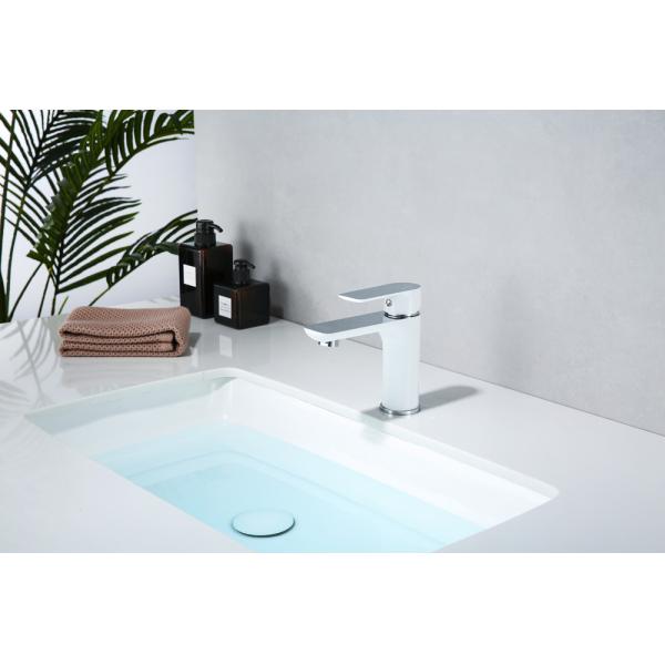 Waterfall Bathroom Basin Faucet White Single Handle Hot and Cold Basin Mixer