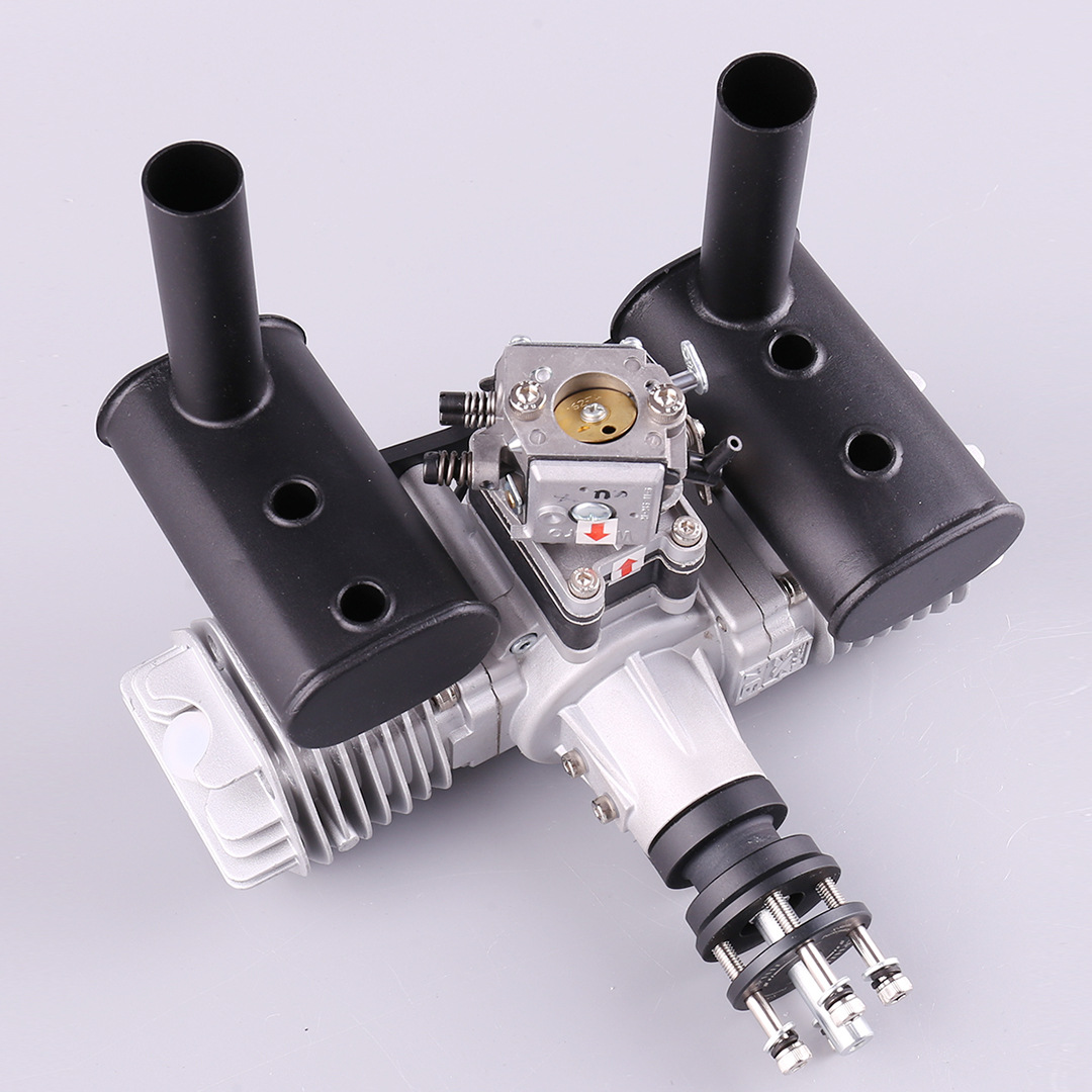 X-76cc-T Model Metal Airplane Gasoline Opposed Twin-Cylinder Two-Stroke Fixed-Wing Engine