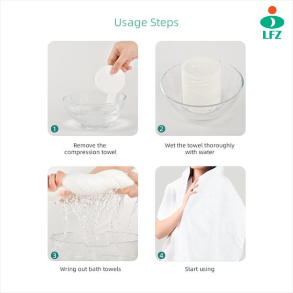 Disposable Bath Towel Large Compressed Cotton Portable Thick Paper Towel Suitable Hiking Camping Beach Swimming Traveling