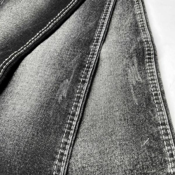 Cotton Polyester Spandex Twill Denim Fabric Light Grey 10.9 oz OEM