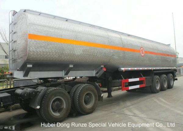 Liquid Alkali Tanker Trailer With Stainless Steel Polished Tank For Sodium Hydroxide
