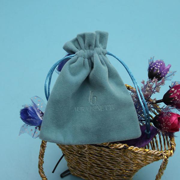 Saco de cordão de confecção de malhas de Blue Velvet, firmemente malotes fechados da joia da flanela