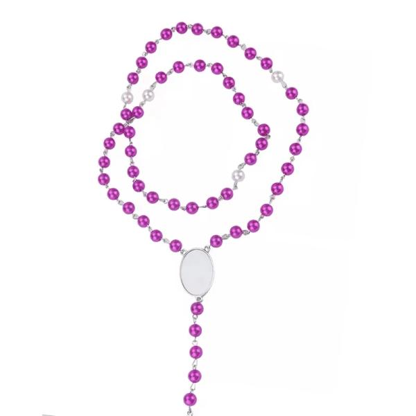DIY Photo Insert Sublimation Rosary Beads Necklace Custom Rosary Necklace