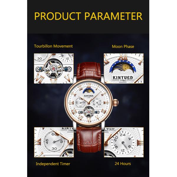KINYUED 2019 Creative Automatic Men Watches Luxury Brand Moon Phase Mens Mechanical Watch