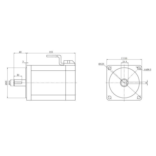 Car Motor 1HP 48V 3000rpm 110mm Three Phase Brushless Dc Motor