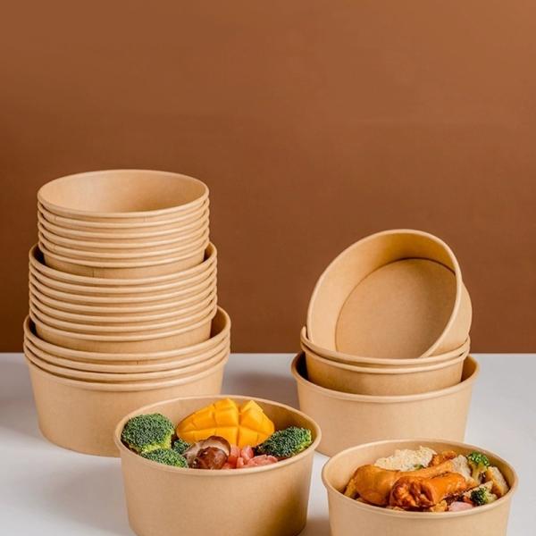 Disposable Customized Logo Kraft Paper Food Container with Return refunds Guarantee
