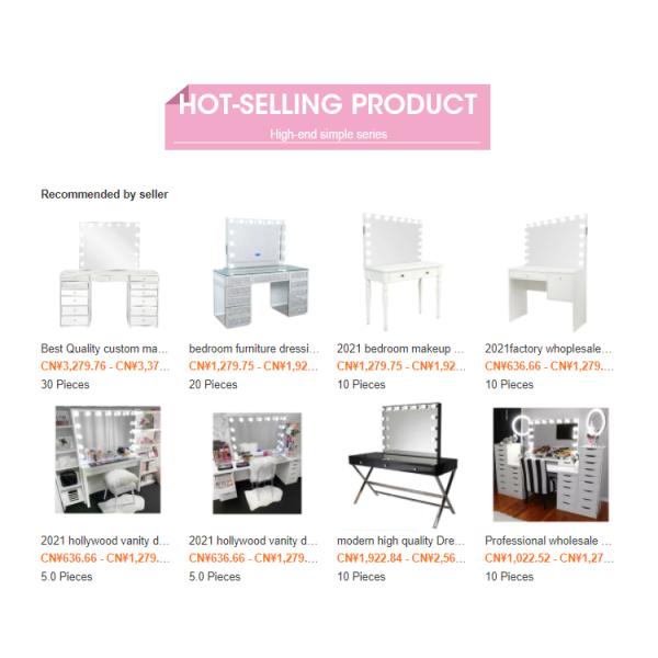 OEM Durable Dressing Room Illuminated Cosmetic Beauty Vanity Mirror with LED Lights