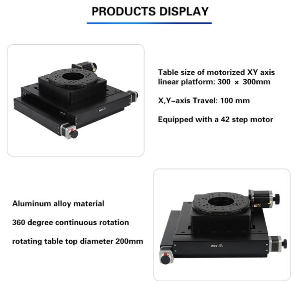 Перемещение 100mm оси электрической регулировки этапа XYR многомерной XY вращение 360 градусов