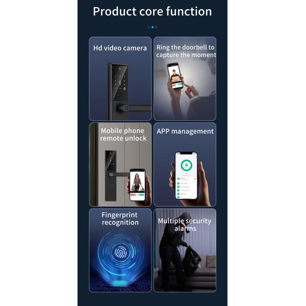 Ручка смарт-дверный замок 6068mortise отпечаток пальцев камера замок