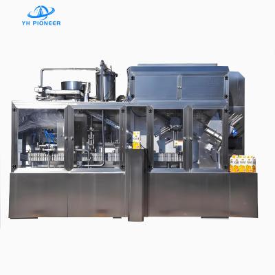 Stainless Steel Roof Carton Filling Machine 304 316 Material For Hygienic Juice Packaging Compact 3300mm Length Space Optimized Design