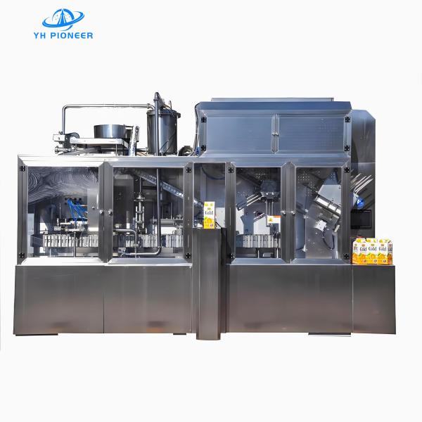 Stainless Steel Roof Carton Filling Machine 304 316 Material For Hygienic Juice Packaging Compact 3300mm Length Space Optimized Design