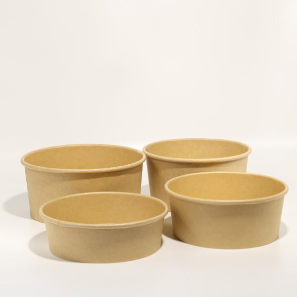 Customized Printed Paper Take Out Boxes Recyclable Brown Paper Food Bowl