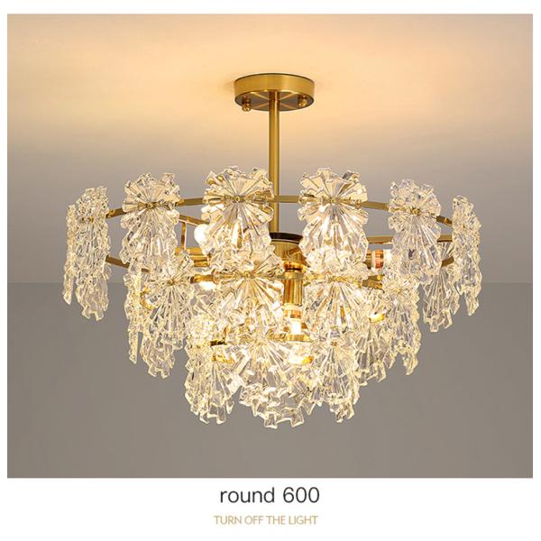 Transparent Glass Led Chandelier For Living Room Foyer Hall Luxury Ceiling Lamp Decor Kitchen leaf chandelier(WH-CY-250)