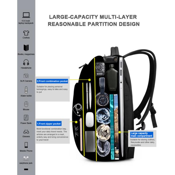 15.6 Inch Usb Durable Travel Laptop Backpack Shockproof