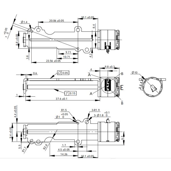 Voltage 5V Diameter 10mm 2 Phase Micro Stepper Motor With M2 Lead Screw