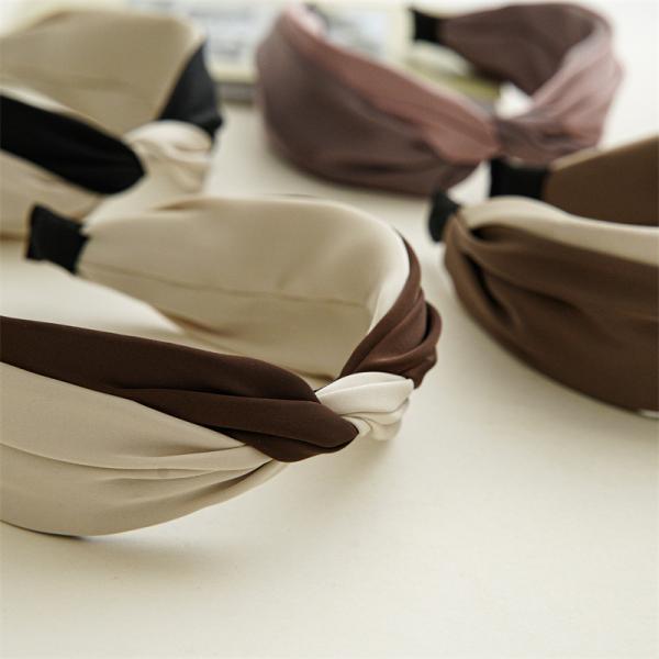 GLH003 Cross color girls womens fabric hair elastic stretch headbands accessories satin headband with bow