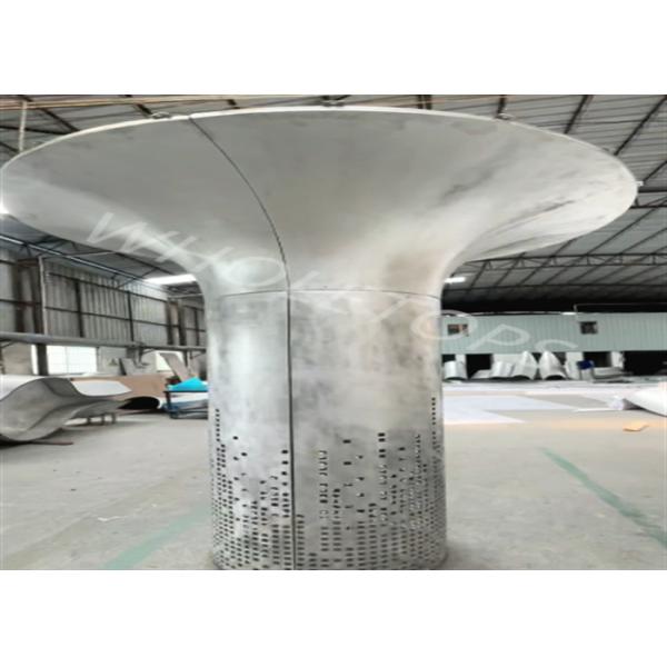 Pattern Cut Hyperbolic Aluminum Column for Subway station