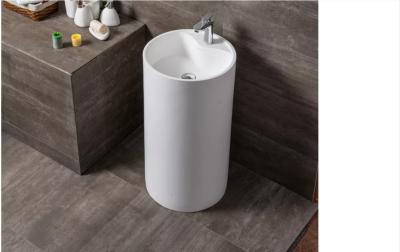 One Piece Pedestal Wash Basin Face 20 22 24 Inch Wash Basin Easy Clean