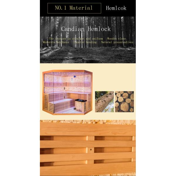Hemlock Steam Sauna With Ozone Generator 1800L*1800W*2100H Mm