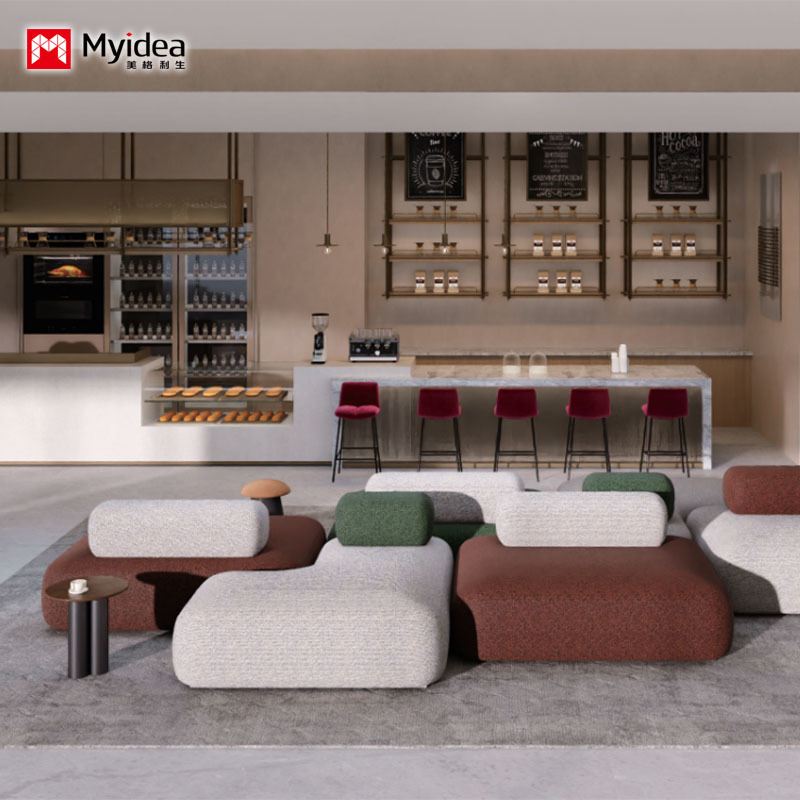 Commercial Modular Reception Sofa in Fabric, Flexible Sectional Combination Design for Office Waiting Areas, Lounges & Break Rooms