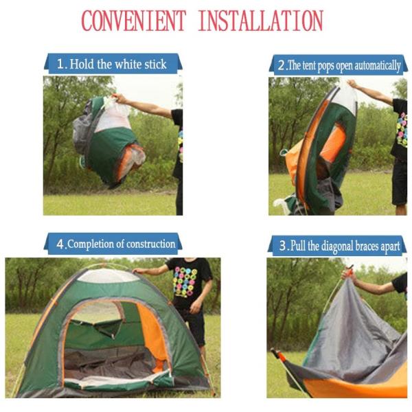 3 Season Fiberglass Frame 210D Oxford Instant Backpacking Tent