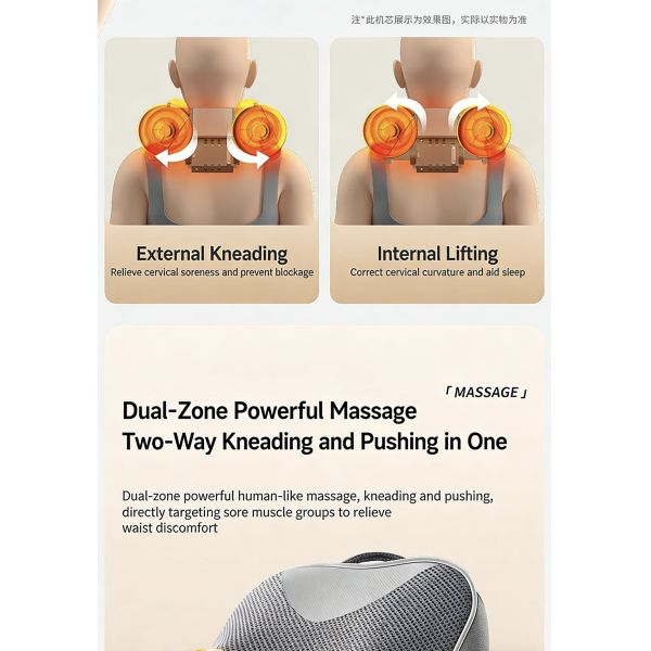 MechMassage Pillow with Kneading Massage Suitable for use on multiple areas such as the neck shoulders and back massage feels more realistic mimicking human hand kneading