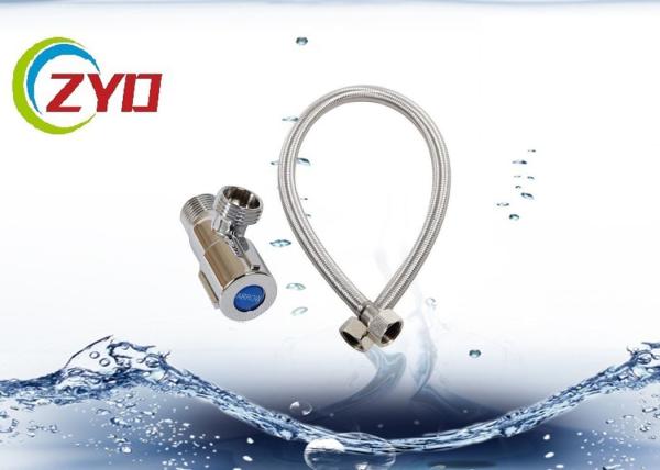 60cm Length 304 Stainless Steel 16  Female Straight Thread Flexible Metal Braided Knitted Hose Faucet Toilet Connector