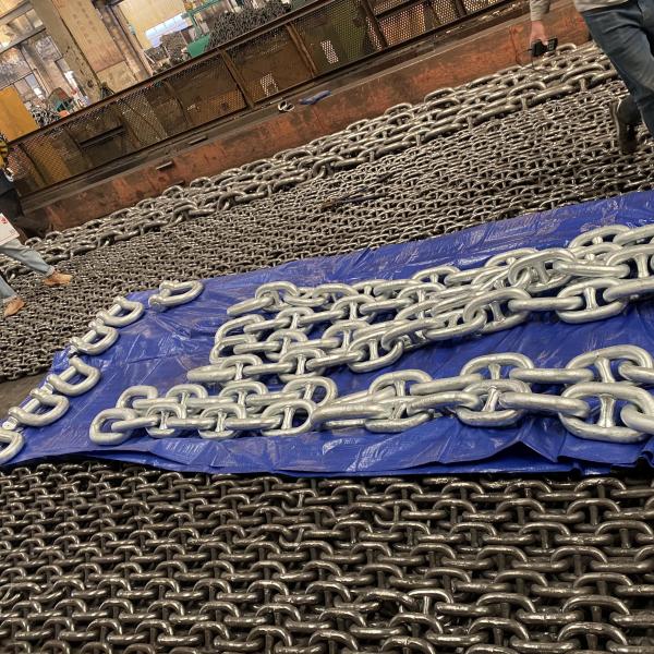 60 mm de acero galvanizado enlace de anclaje de la cadena del barco estabilización de la cadena del barco