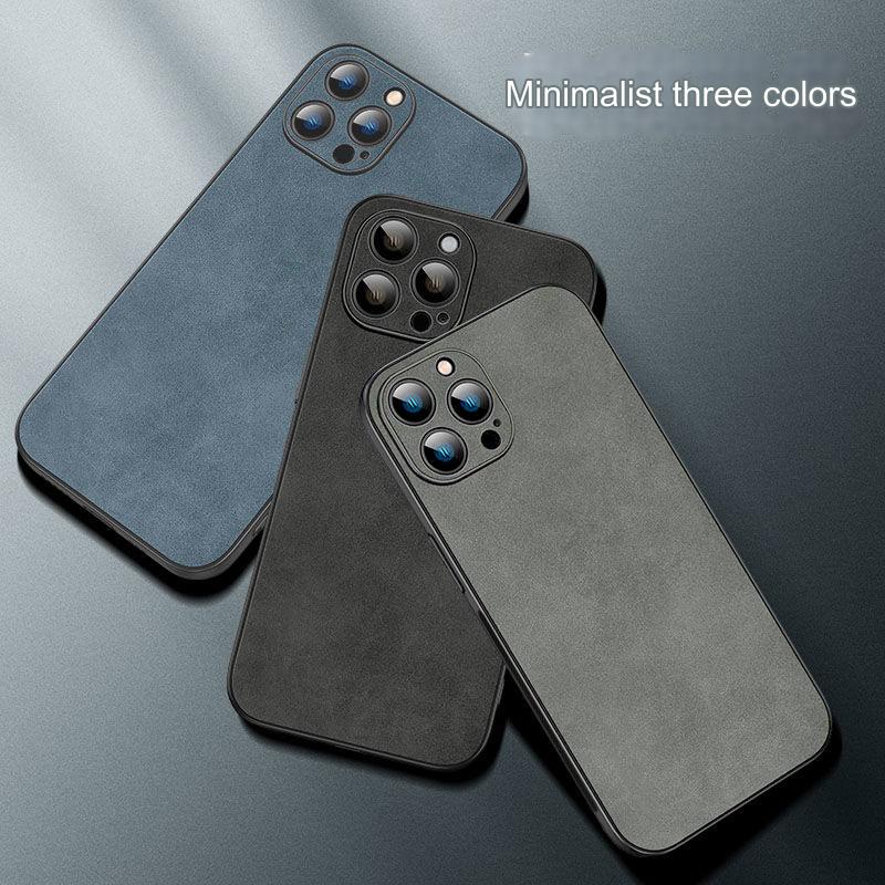 For Artificial Leather Soft Case for 11/12/13/14/15 Pro Max/XS/XR Max Men's High-end Shockproof Protective Cover