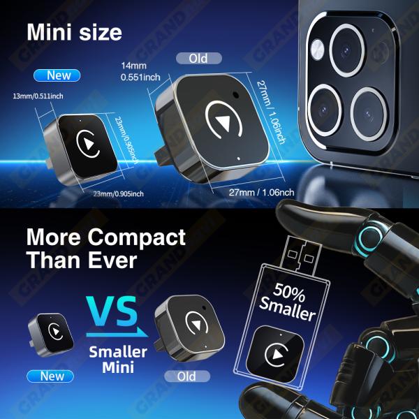 New Arrival Smart 2IN1 Wireless Carplay&Android Auto USB Adapter for Call/Music/Navigation Own Factory Support Customized OTA