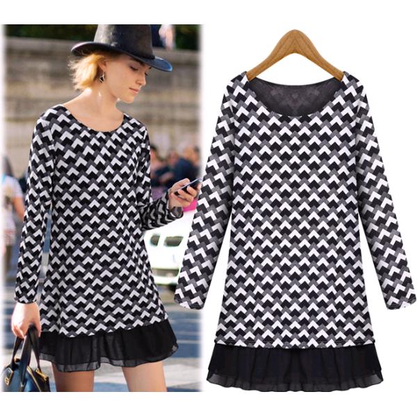 2016 new clothing  for fat women dresses chiffon long sleeve maxi dresses