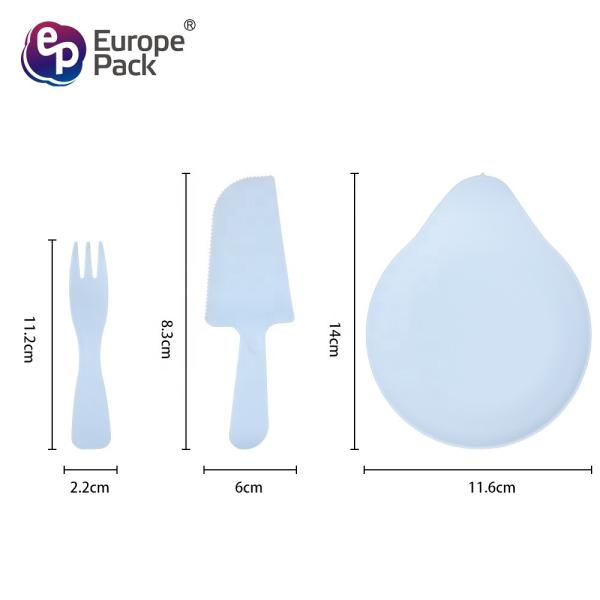 11pcs/Bag Disposable Cake Tableware Sets Plastic Plate Fork Knife Birthday Party Cake Supplies 5 Person
