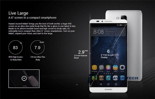 Original Huawei Ascend Mate 7 Luxury 4G LTE 6'' 1920x1080P Celulares Dual Sim Phone