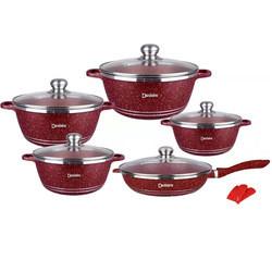 Cheap Cast 12 PCS Medical Stone Cooking Pot Set Dessini Non Stick Cookware Set Ollas Aluminum Induction Cookware Sets