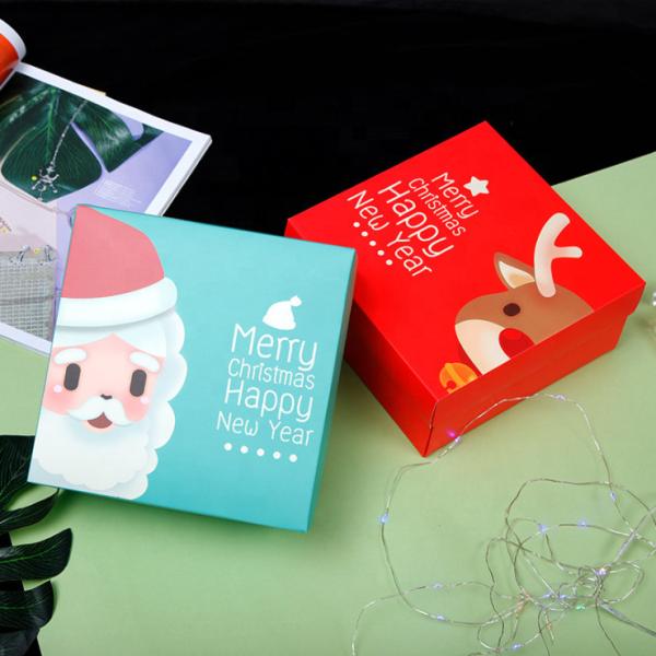 Caixa de presente imprimindo personalizada por atacado econômica do Natal de China do cartão com tampa