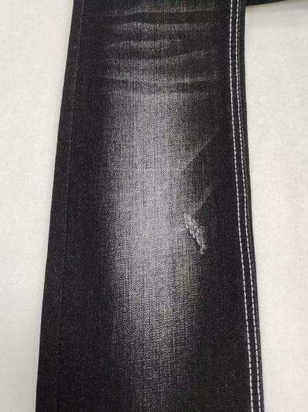 Sarga 10S 70% Algodón Tejido Vaquero de Alta Elasticidad NEGRO/NEGRO 10oz 170-172cm Para Jeans