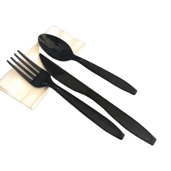 Plastic Cutlery Set with Free Design Disposable Utensils Fork Knife Spoon and Napkin