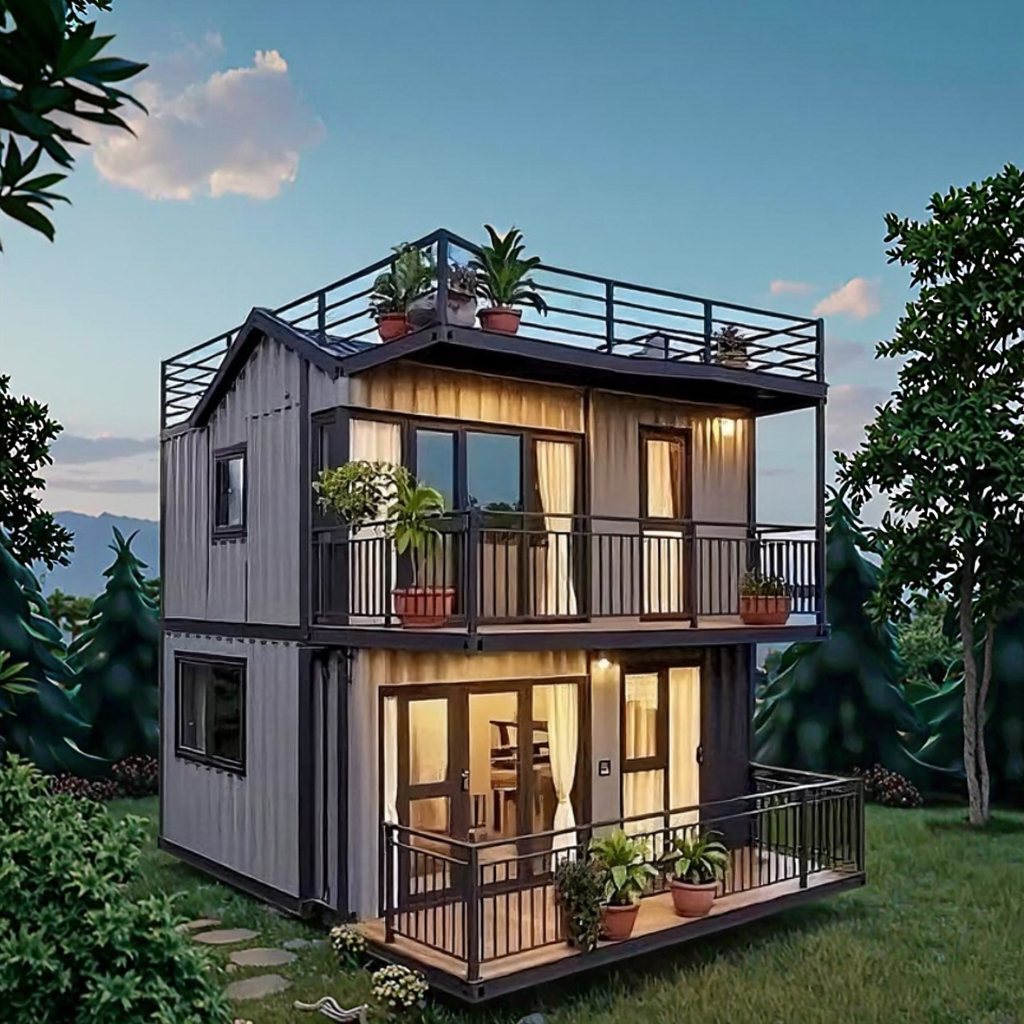 Modified Shipping Container House Wooden Steel Sandwich Panel Material for Office School Hotel Living Room Bedroom Use